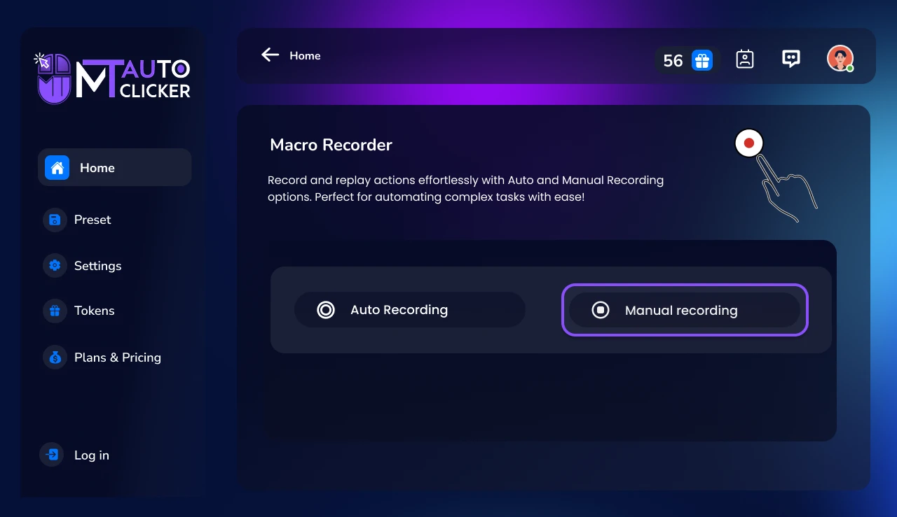 Manual Step 1: Choose Recording Mode